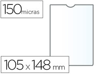 Funda Portadocumento Q-Connect Din A6 150 Micras Pvc Transparente con Uñero 105X148 Mm