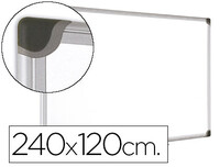 Pizarra Blanca Bi-Office Magnetica Maya W Ceramica Vitrificada Marco de Aluminio 240 X 120 cm con Bandeja Para