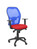 Silla Operativa de oficina Jorquera malla azul asiento bali rojo
