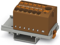 Verteilerblock, Push-in-Anschluss, 0,14-4,0 mm², 13-polig, 24 A, 8 kV, braun, 32