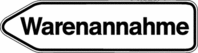 Wegweiser - Warenannahme, Weiß, 20 x 70 cm, Folie, Selbstklebend, Pfeil, Text