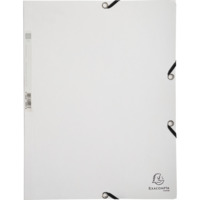 Sammelmappen mit Gummizug und 3 Klappen, Colorspan-Karton 400g/m2, für DIN A4 - Weiß