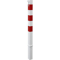 Lezáróoszlop, 70 x 70 mm, fehér / piros