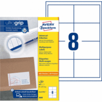 Universal-Etiketten ultragrip 97x67,7 mm VE=800 Etiketten / 100 Bogen weiß