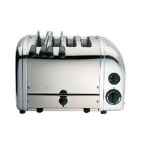 Dualit 2X2 Combi Vario 4 Slice Toaster Stainless with Mechanical Timer 42174