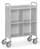 fetra® Bürowagen, grau, 3 Ladeflächen 720 x 350 mm, mit Rück- und Trennwand, 150 kg Tragkraft
