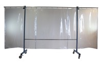 TransFlex Schutzwand, 3-teilig, fahrbar, Vorhang 0,4 mm Dicke, glasklar Bausatz,