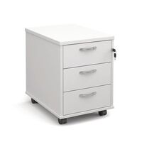 Office mobile pedestal drawers - delivery and install - 3 drawers, white