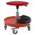 Industrial work stools - Upholstered seat, adjustment 370-500mm and plastic base with parts tray