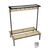 Evolve duo bench with mesh top shelf 2500 x 800mm 24 hooks - 3 uprights - silver
