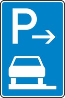 Verkehrszeichen VZ 315-61 Parken auf Gehwegen (Anfang), 900 x 600, 2mm flach, RA 1