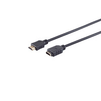 HDMI Verlängerung-HDMI Stecker (A) auf HDMI Kupplung (A), vergoldete Kontakte, ULTRA HD, 3D, HEAC, 0,5m