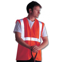 BLACK KNIGHT HI-VIS WAISTCOAT 2X2 BAND ORANGE SIZE 2XL