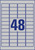 Typenschild-Etiketten, A4, 45,7 x 21,2 mm, 8 Bogen/384 Etiketten, silber