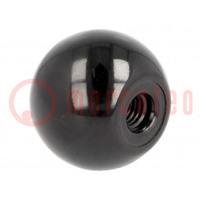 Pomello sferico; Ø: 40mm; Filetto int: M8; 15mm