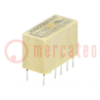 Relay: electromagnetic; DPDT; Ucoil: 24VDC; 2A; 0.5A/125VAC; THT