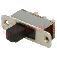 Switch: slide; Pos: 2; DPDT; 0.5A/250VAC; ON-ON; No.of term: 6