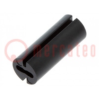 Spacer sleeve; LED; Øout: 4.8mm; ØLED: 3mm; L: 12mm; black; UL94V-0