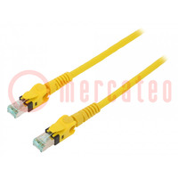 Patch cord; S/FTP; 6a; stranded; Cu; PUR; yellow; 2m; 27AWG; Cores: 8