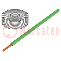 Cable; cuerda; Cu; 0,25mm2; PVC; verde; 100V; 50m; Clase: 5; 1x0,25mm2
