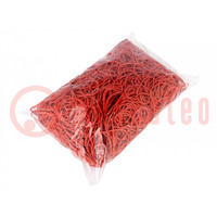 Rubber bands; Width: 1.5mm; Thick: 1.5mm; rubber; red; Ø: 50mm; 1kg