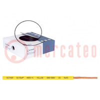Cable; BiTOne,H05V-K; cuerda; Cu; 0,75mm2; PVC; amarillo; 300V,500V