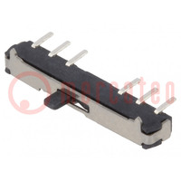 Switch: slide; Pos: 2; SPDT; 0.5A/6VDC; ON-ON; PCB; Leads: flat pin