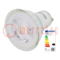 LED lamp; cool white; GU10; 230VAC; 390lm; P: 4.6W; 36°; 6500K