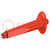 Clip-on probe; crocodile; red; 9.2mm; Max jaw capacity: 21mm