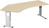 Oxford-Freiformtisch 135°, links einseitig verkürzt, Ahorn-Dekor mit C-Fuß in Alusilber HxBxT 680 - 820 x 2166 x 800 mm | GF1358-01
