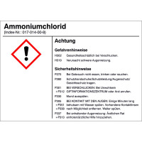 Gefahrstoffetiketten zur Behälterkennzeichnung, Folie, 10,5 x 7,4 Version: 03 - G003: Ammoniumchlorid