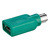 USB-PS/2 redukcja, do myszy, PS/2 M - USB A F, zielona