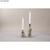 Dekoidee: Glasvase m. Trockenblumen + Kerzenhalter
