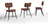 Stuhl Nolo; 47x54x81 cm (BxTxH); Sitz braun, Gestell schwarz; 2 Stk/Pck