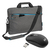PEDEA Laptoptasche 17,3 Zoll (43,9cm) FASHION Notebook Umhängetasche mit Schultergurt mit schnurloser Maus, grau/blau