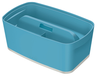 Set Aufbewahrungsbox Klein MyBox Cosy mit Organiser und Deckel, Polystyrol, blau