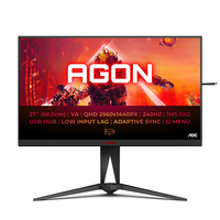 AOC AGON 5 AG275QZN/EU számítógép monitor 68,6 cm (27") 2560 x 1440 pixelek Quad HD Fekete, Vörös