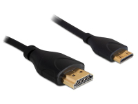 DeLOCK 1m HDMI/HDMI HDMI kábel HDMI A-típus (Standard) HDMI Type C (Mini) Fekete