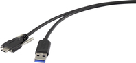 Renkforce RF-3773814 USB kábel 1 M USB 3.2 Gen 1 (3.1 Gen 1) USB A USB C Fekete