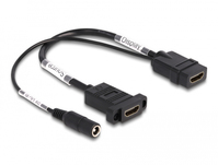 DeLOCK 87038 tussenstuk voor kabels HDMI HDMI, DC Zwart