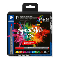 Staedtler Pigment Arts Brush Pen Basic Colors stylo-feutre Multicolore 12 pièce(s)