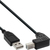 InLine USB 2.0 Kabel, A an B, unten abgewinkelt, schwarz, 0,3m