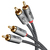 Goobay 65295 audio kabel 5 m 2 x RCA Zwart, Zilver