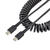 StarTech.com 1m USB C auf USB C Kabel, hochbelastbares Spiralkabel zum Laden und Synchronisieren, USB C 2.0 Kabel, robuste Aramidfaser, Schnellladekabel mit EMI Schutz, schwarz