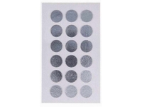 Aufkleber PaperPoetry Punkte 15mm silber metallic, 18 Stk. pro Blatt, 4 Blatt 7x15,5cm