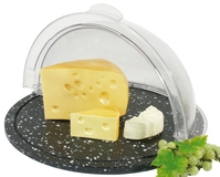 Käseset 40 cm Käseset, groß aus hochdichtem grob schwarz-weiß marmorisiertem