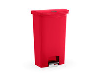 Abfalleimer Slim Jim® Step-On-Tretabfallbehälter, 49 l, Kunststoff, Pedal vorne, rot