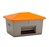 Streugutbehälter 550l grau/orange - mit Entnahmeöffnung und Vandalismusdeckel