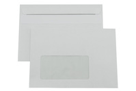 C6 Briefumschlag,selbstklebend, holzfrei weiss 75g,grauer Innendruck, mit Fenster
