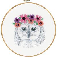 Embroidery Kit: Cushion: Owl with Flowers